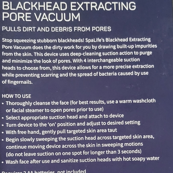 Spa Life Blackhead Extracting Pore Vacuum NEW IN BOX - Picture 3 of 7